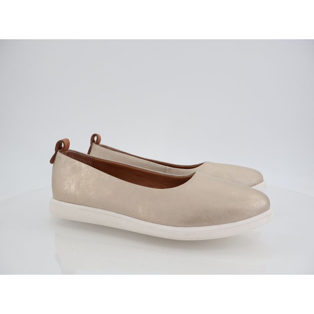 Gentle Souls Bella Ballet Flats Size 9.5 Gold Leather Wedge Platform Flats Comfy